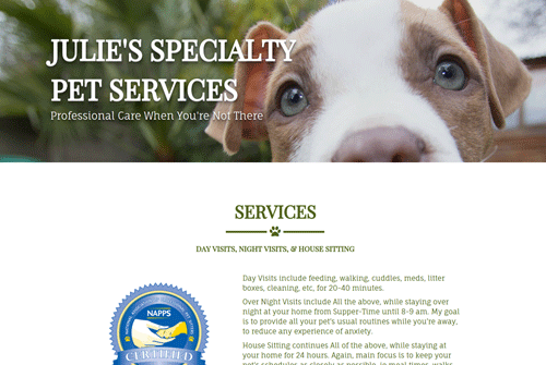 Julie’s Specialty Pet Services