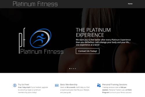 Platinum Fitness Web Design and Development