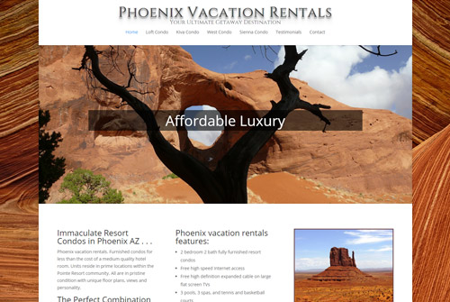 Phoenix Vacation Rentals Web Design