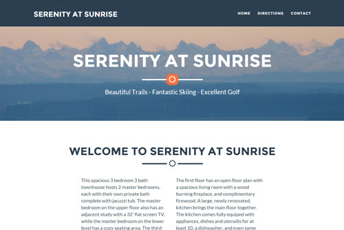 Serenity at Sunrise Web Design